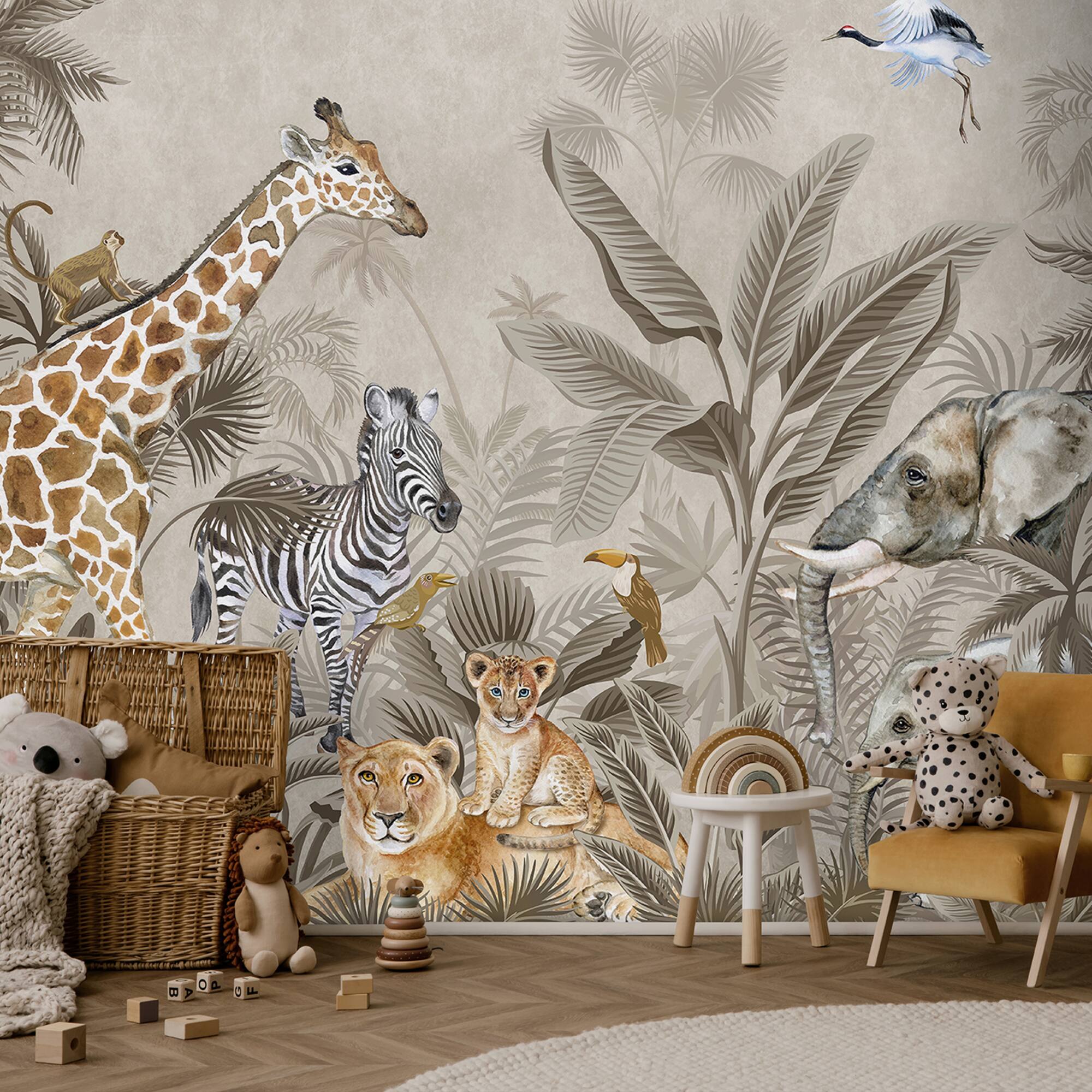 Designs Direct Safari Tales Taupe Wall Mural